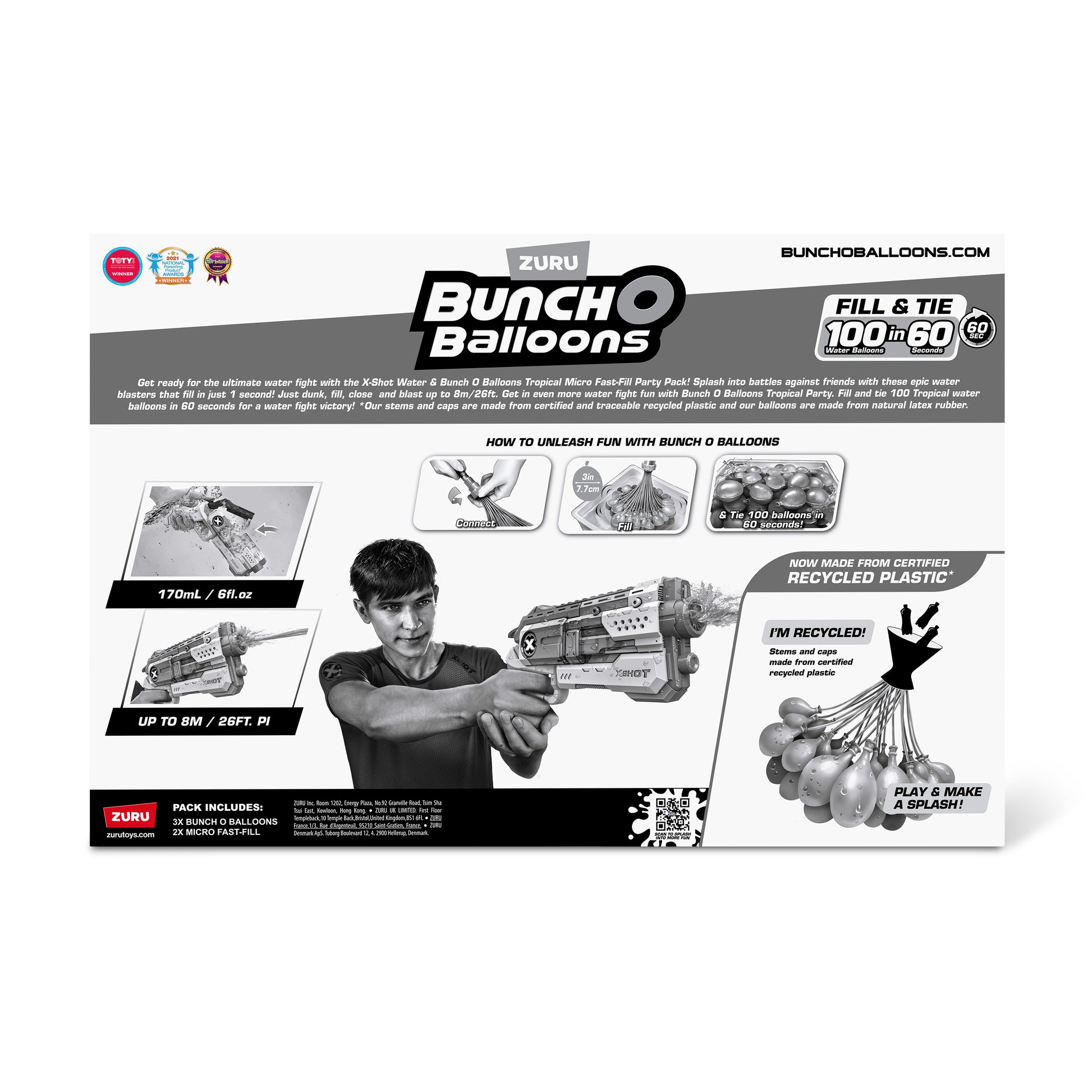 X-Shot Water Combo (2 pcs Micro Fast Fill + 3 pcs Tropical Party BOB)