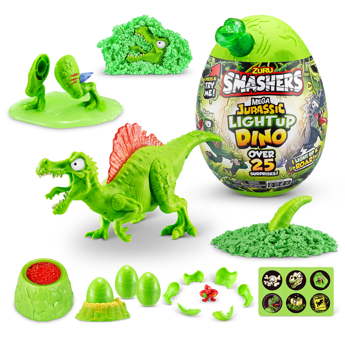 Smasher Mega Dino Combo  (Dino Island + Jurassic Light Up Dino Egg)
