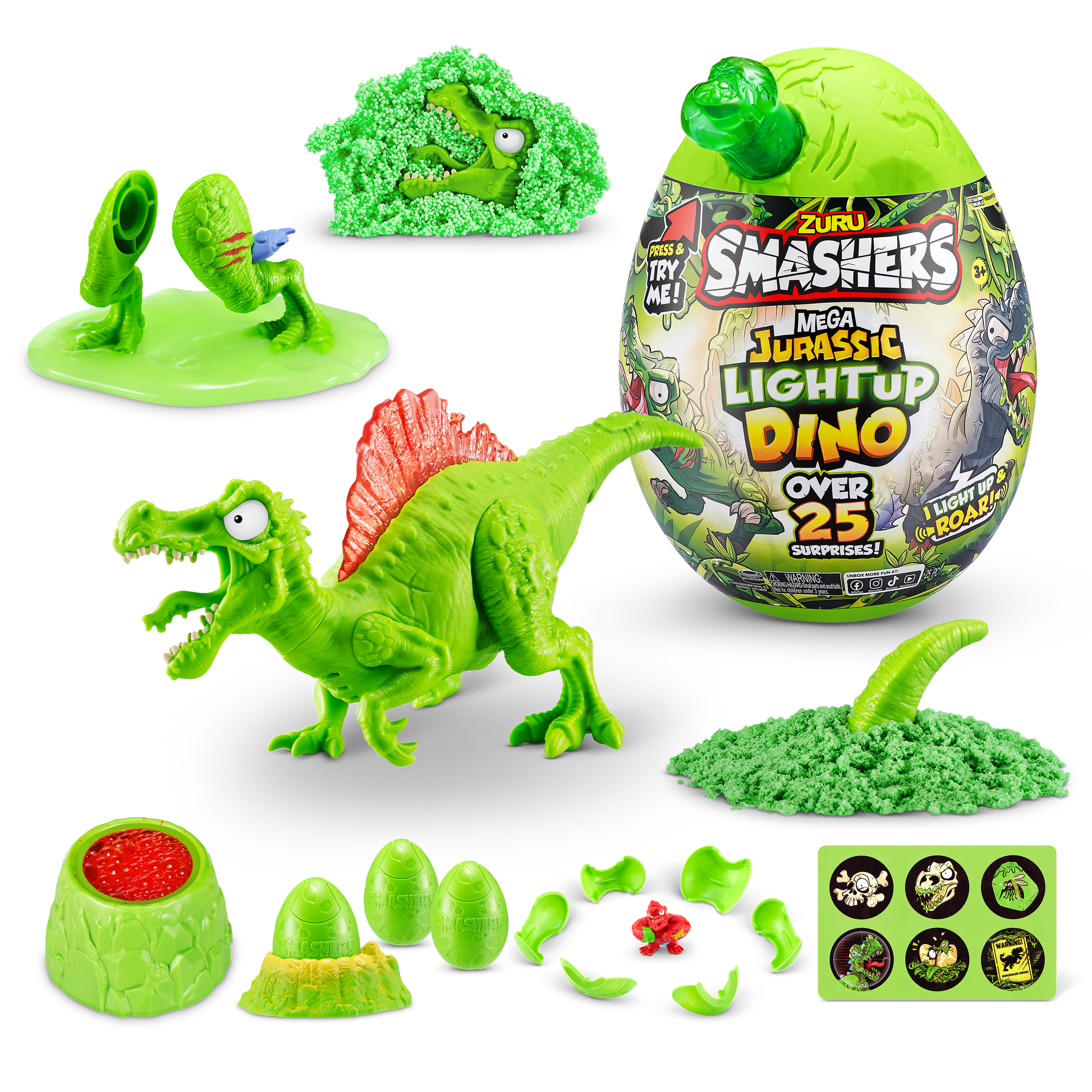 Smasher Mega Dino Combo  (Dino Island + Jurassic Light Up Dino Egg)