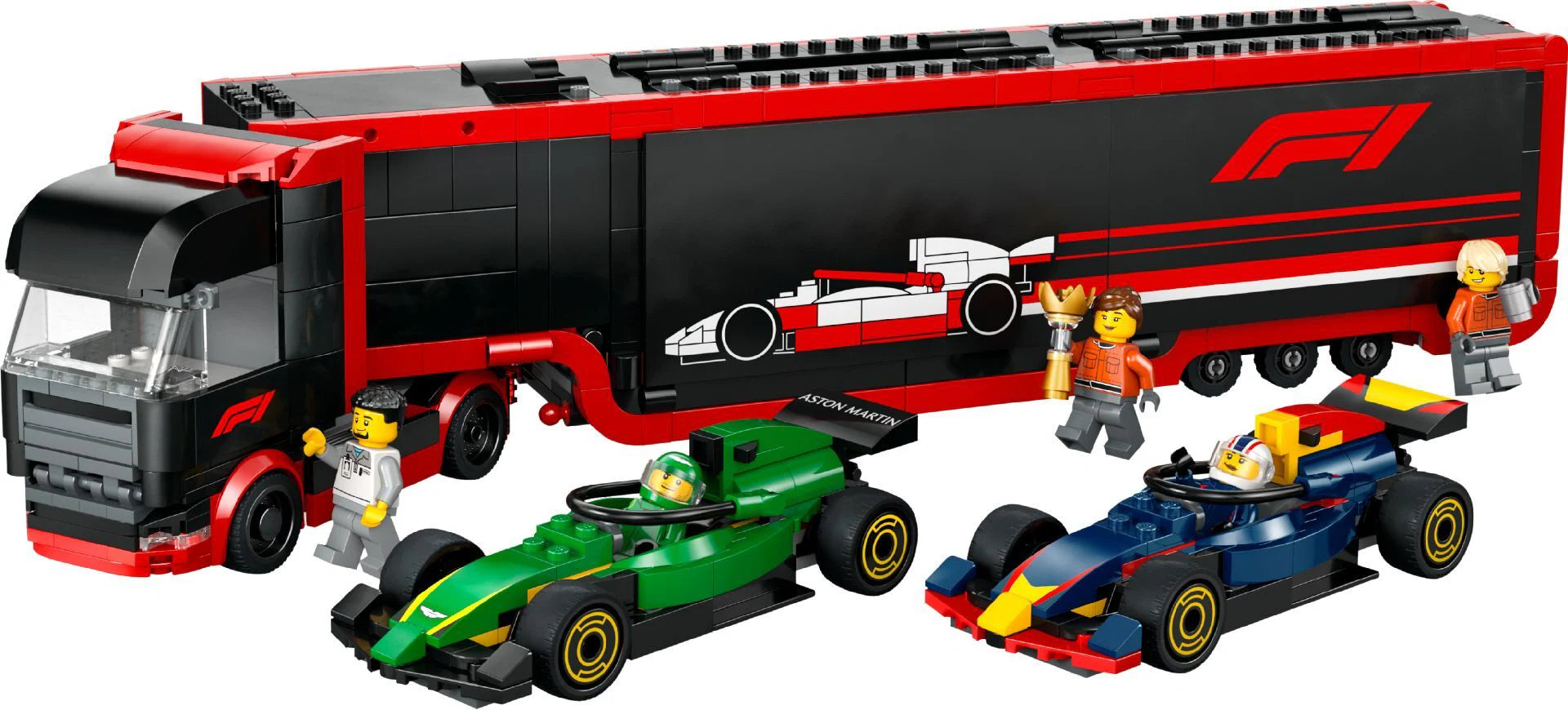LEGO® F1® Truck with RB20 & AMR24 F1® Cars
